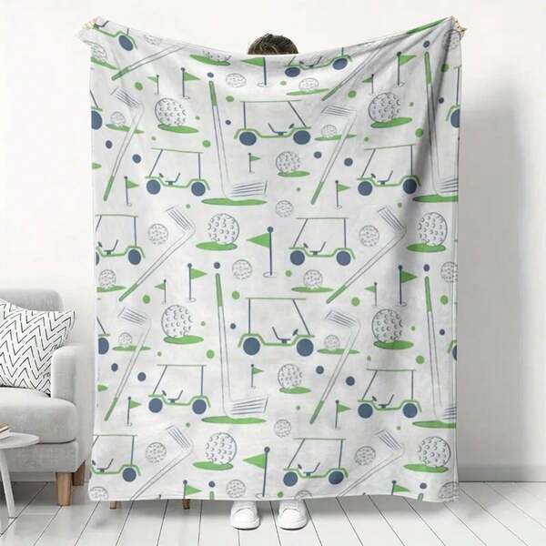 Golf Theme Flannel Blankets Sofa Towel Soft Comfortable Throws Blankets Birthday Gifts Family Holiday Daily Couple Party Anniversary Wedding Souvenir Halloween Christmas Graduation Season Thanksgiving Bed Sofa